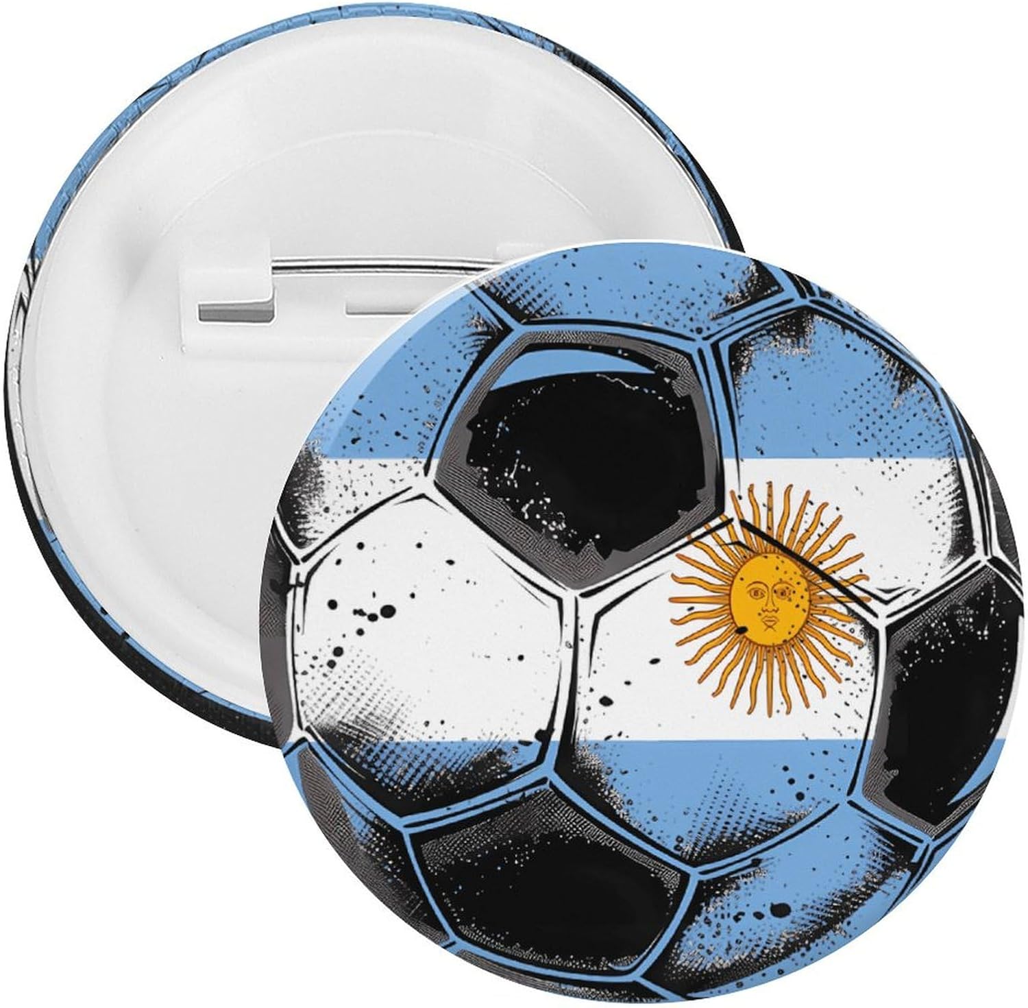 Argentina Flag Football Soccer Sport Round Pins Button Badge Brooch Custom Lapel Pins for Backpack Clothing Decoration
