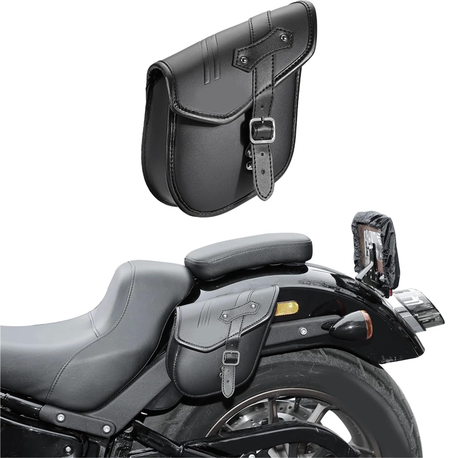 Sacoche Latérale De Moto en Cuir Rétro pour Sportster 883 1200 Softail Dyna, Sac De Rangement pour Outils De Moto