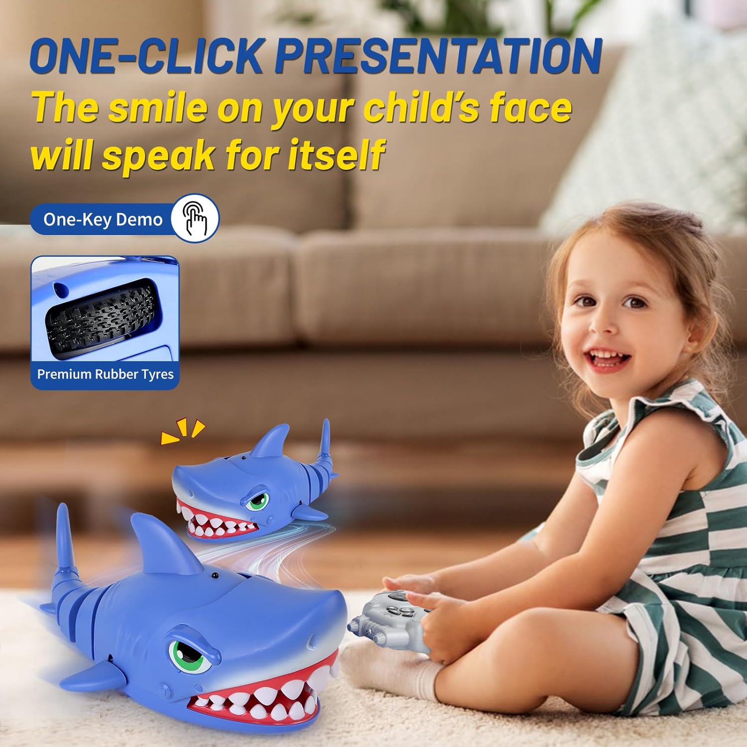 Remote Control Shark for Kids,RC Big Mouth Shark Toy£¬Interactive Dancing Programming Electronic Chomping Action £¬Programmable Pets with Sound for Boys and Girls Age 6, 7, 8, 9, 10 Gifts image 5 of 7 B0DBVT66PP