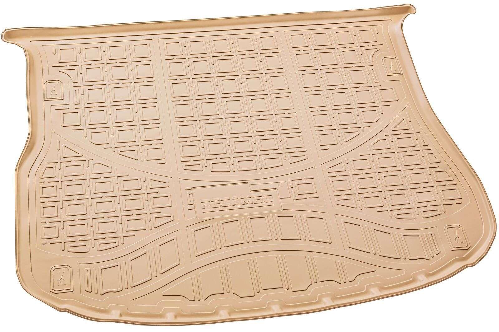 RECAMBO Juego de Alfombrillas de Goma y Bandeja para Maletero para Range Rover Evoque I | L538, LV | 2011-2018 100% a Medida para Coche y Maletero de TPE Antideslizante, Color Beige