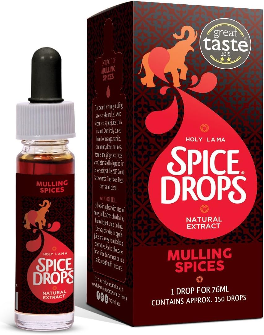 Spice Drops Natural Extract Mulling Spices for Wine, Cider, Apple Juice, Great Taste Award Winner 1 x 5ml bottle
