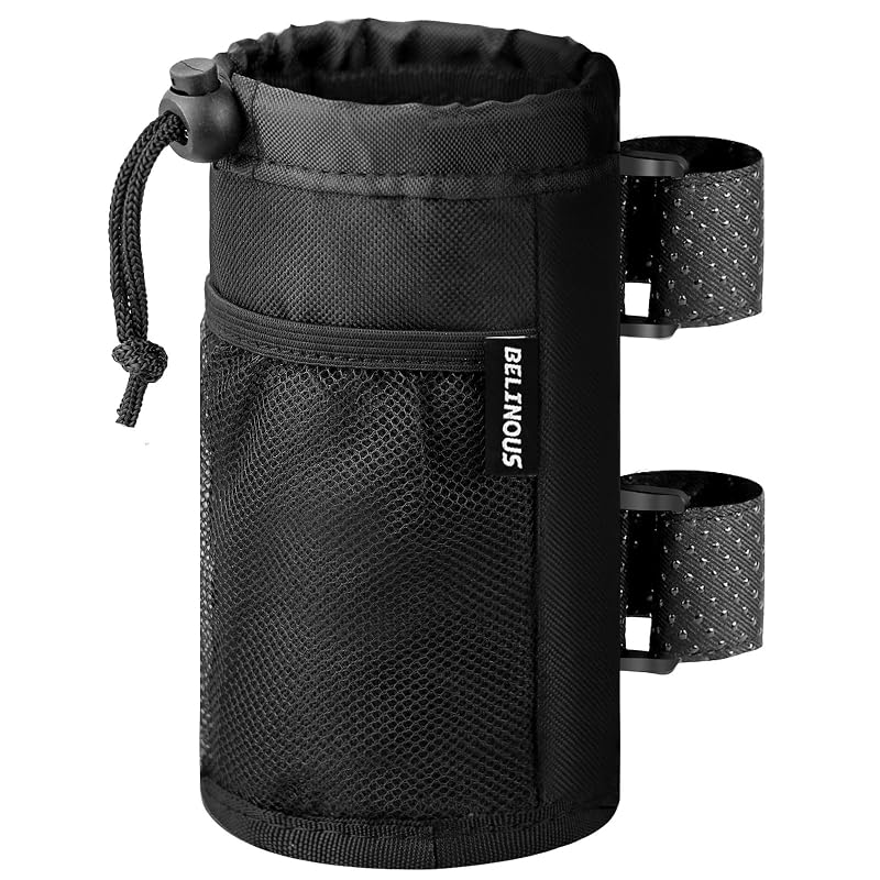 Porta-Copos BELINOUS para Bicicleta, UTV e Cadeira de Rodas com Isolamento e Alças Ajustáveis, Preto