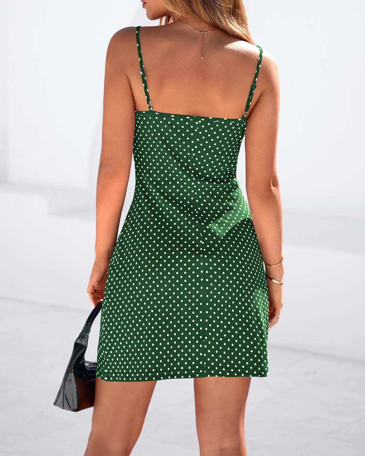 NOLLSOM Spring Dresses for Women 2026 Casual Spaghetti Strap Bodycon Mini Dress Beach Vacation Outfit - Image 3