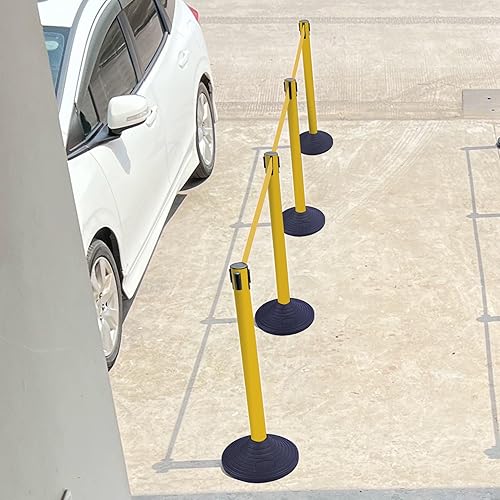 Miniatura 6 de OangeStar 6 Paquetes Postes de Control de Multitudes con Cinta Retráctil de 10 pies, Conjunto de Barreras de Control de Multitudes con 1 Letrero,