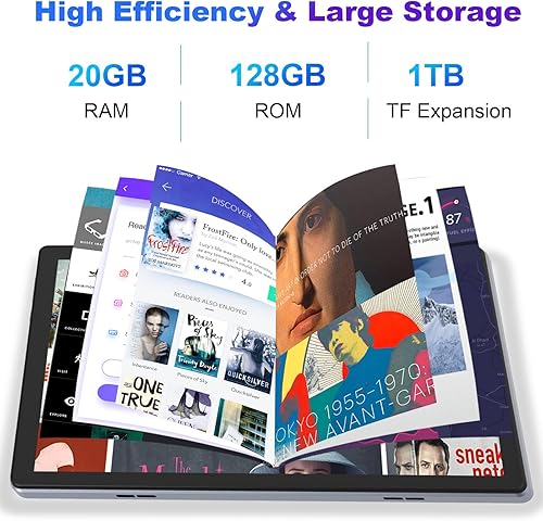Miniatura 3 de DUODUOGO Tablet de 10 pulgadas, 20 GB de RAM + 128 GB de ROM, expansión de 1 TB, Android 12, Octa-Core 2.0 GHz, WiFi 5G2.4G, pantalla FHD de 1080P,