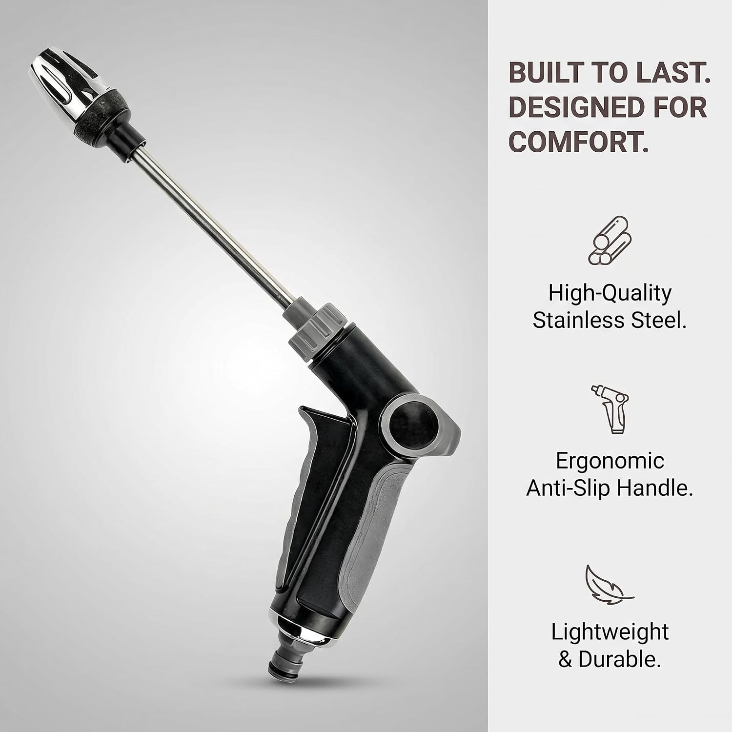 Heavy Duty Hose Nozzle 8 Spray Modes, Watering for Lawn Yard Car Patio | 8-pattern high pressure nozzle turns any garden hose into a powerful spray. Heavy duty for lawn, yard, patio & car wash.