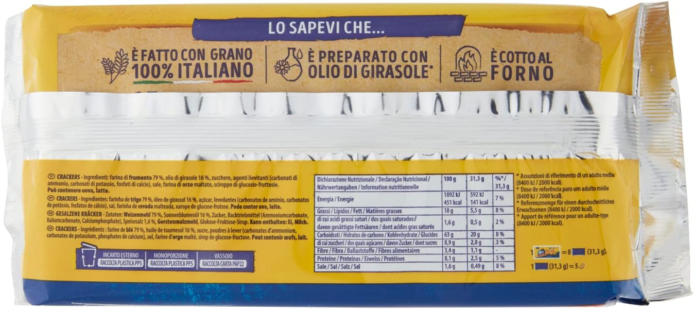 Tuc Cracker Classico, Cotto al Forno con 100% Grano Italiano, 250g (Confezione da 3) 250 g (Confezione da 3) - Immagine 5