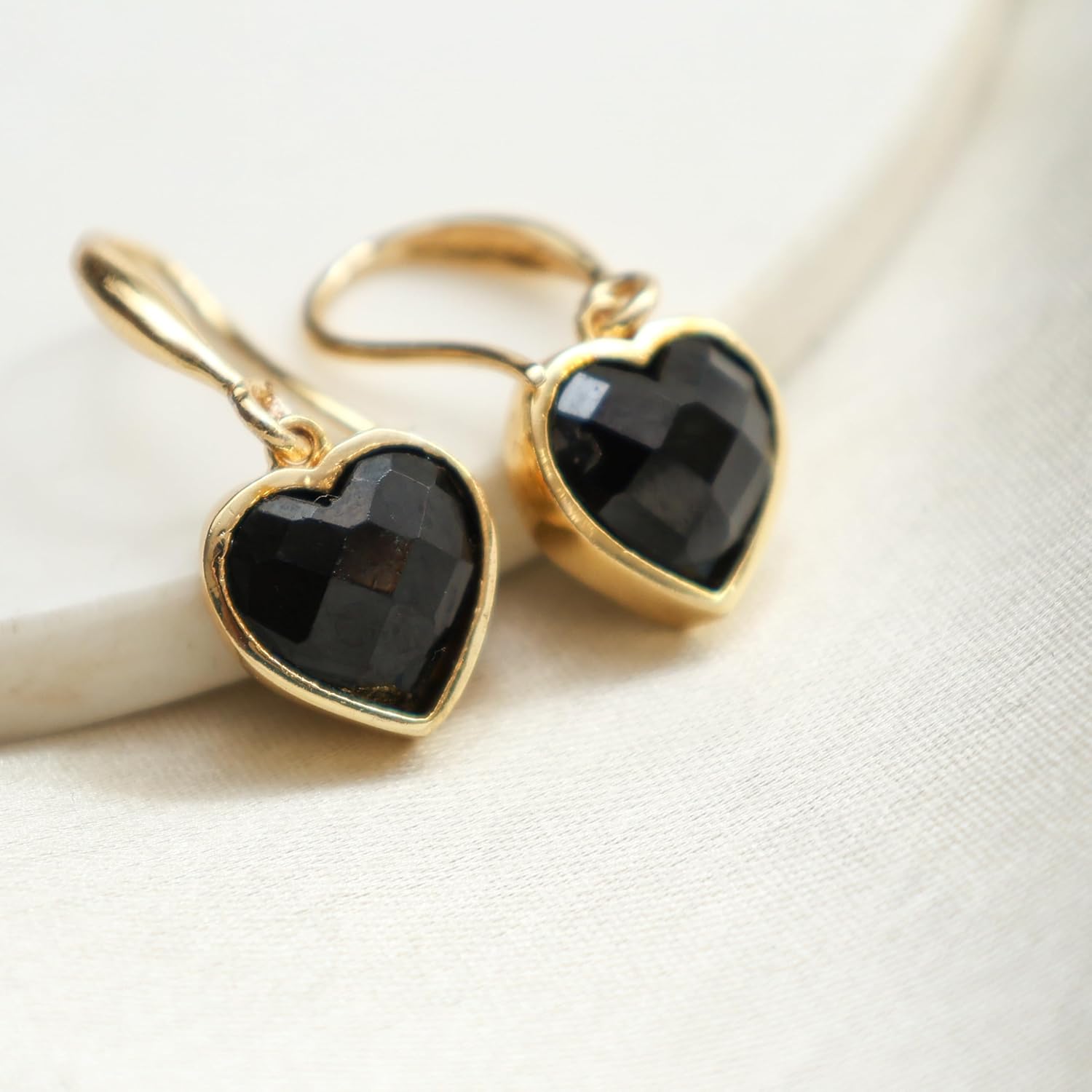 Gempires Heart Drop Earrings for Women – Gold Plated Dangle Gemstone Jewellery | Lightweight, Handmade, Hypoallergenic Gifts - Image 5