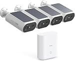 AOSU Solar Security Cameras Wireless Outdoor, 4 Cam-Kit, No Subscription Required, Local Storage, Home Security Cameras System with Integrated Solar Panel, 2K Color Night Vision, 5G & 2.4G WiFi