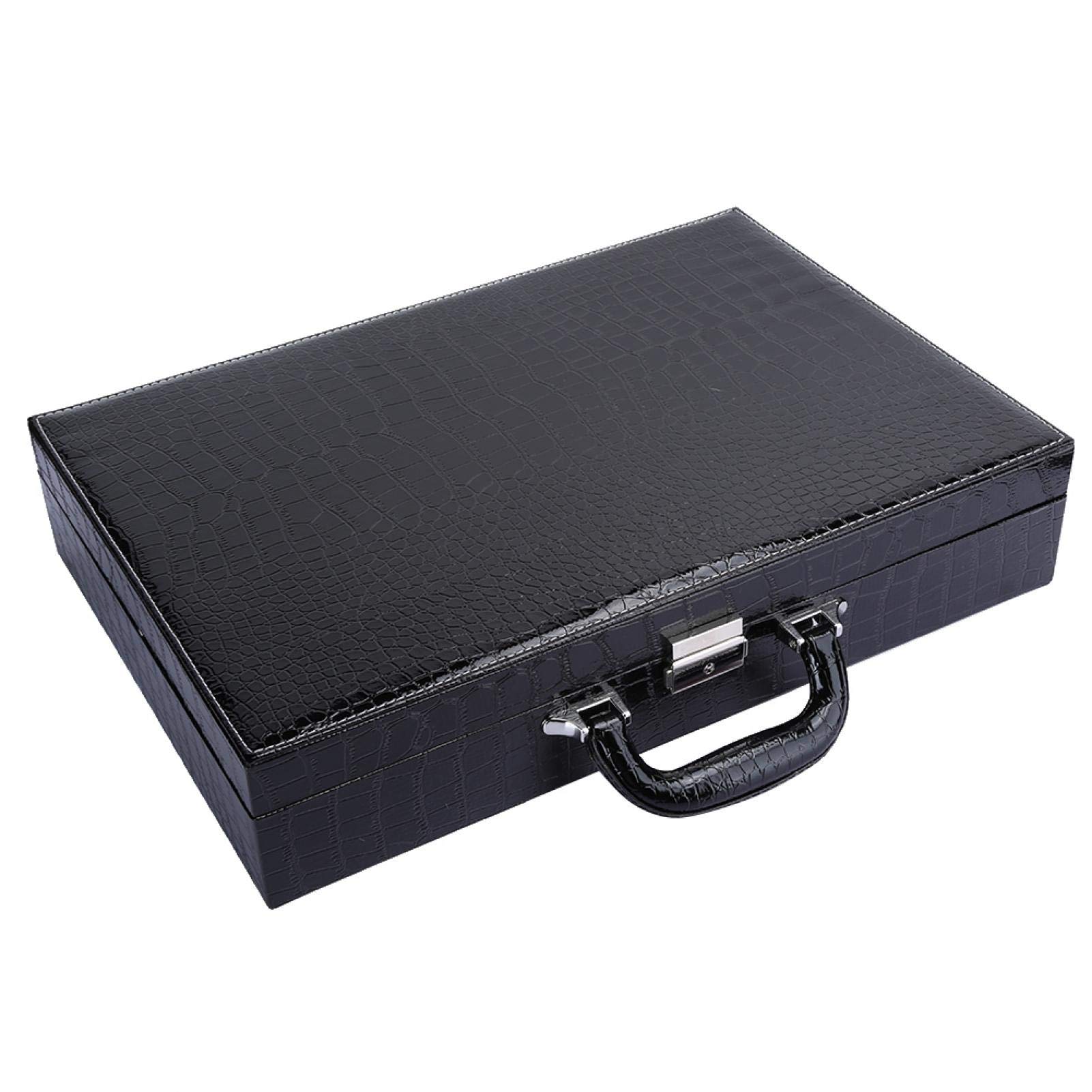 BoîTe De Rangement pour Montre 24 Grille Montre Valise en Cuir PU Grand Espace Organisateur De Montre avec Clé 16,9 x 11,4 x 3,5 Pouces