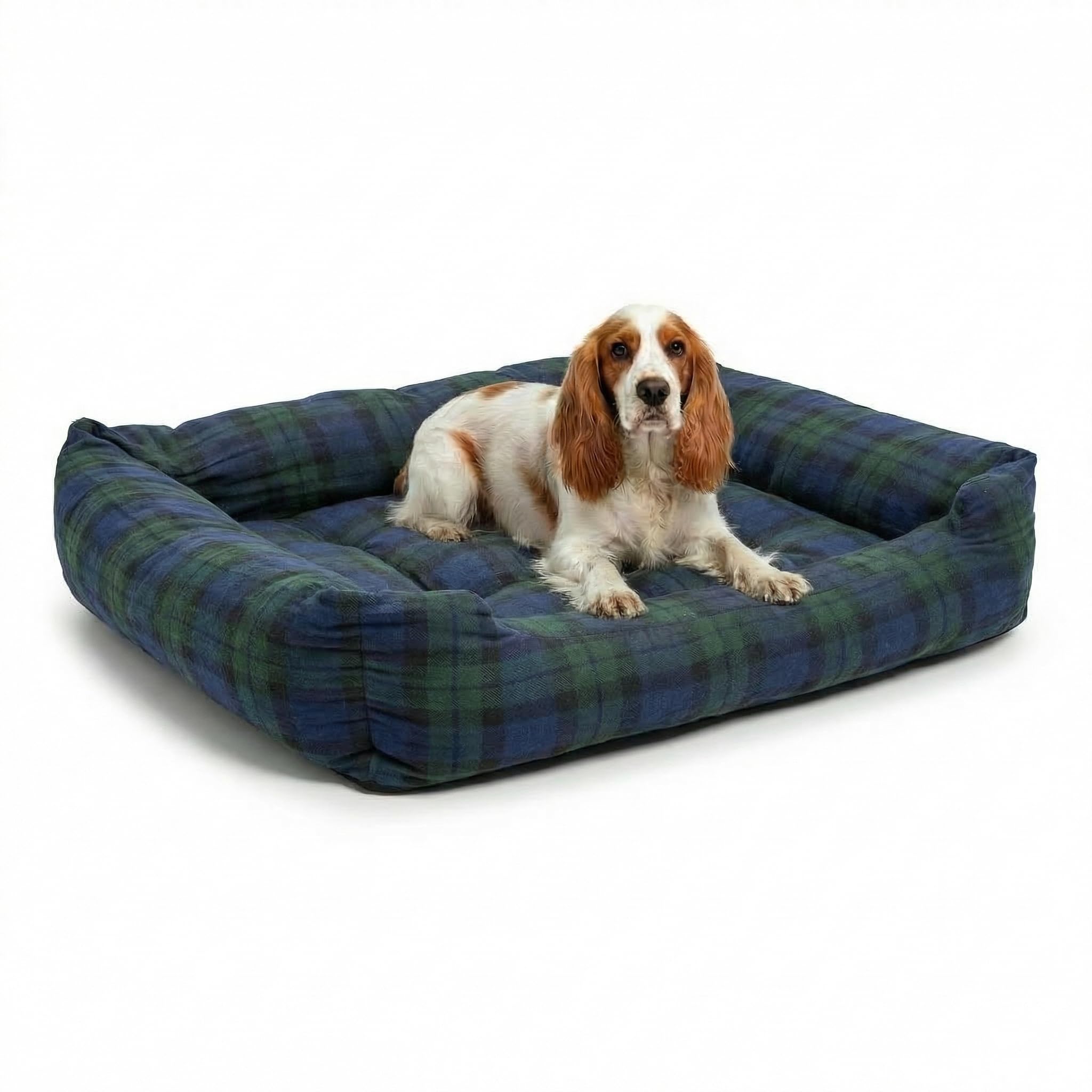 MH Home Soft & Warm Dog Beds Medium, Non-Slip Dog Mat Cushion Dog Bed, Washable Pet Bed (Medium 50 x 40 cm, Green Check)