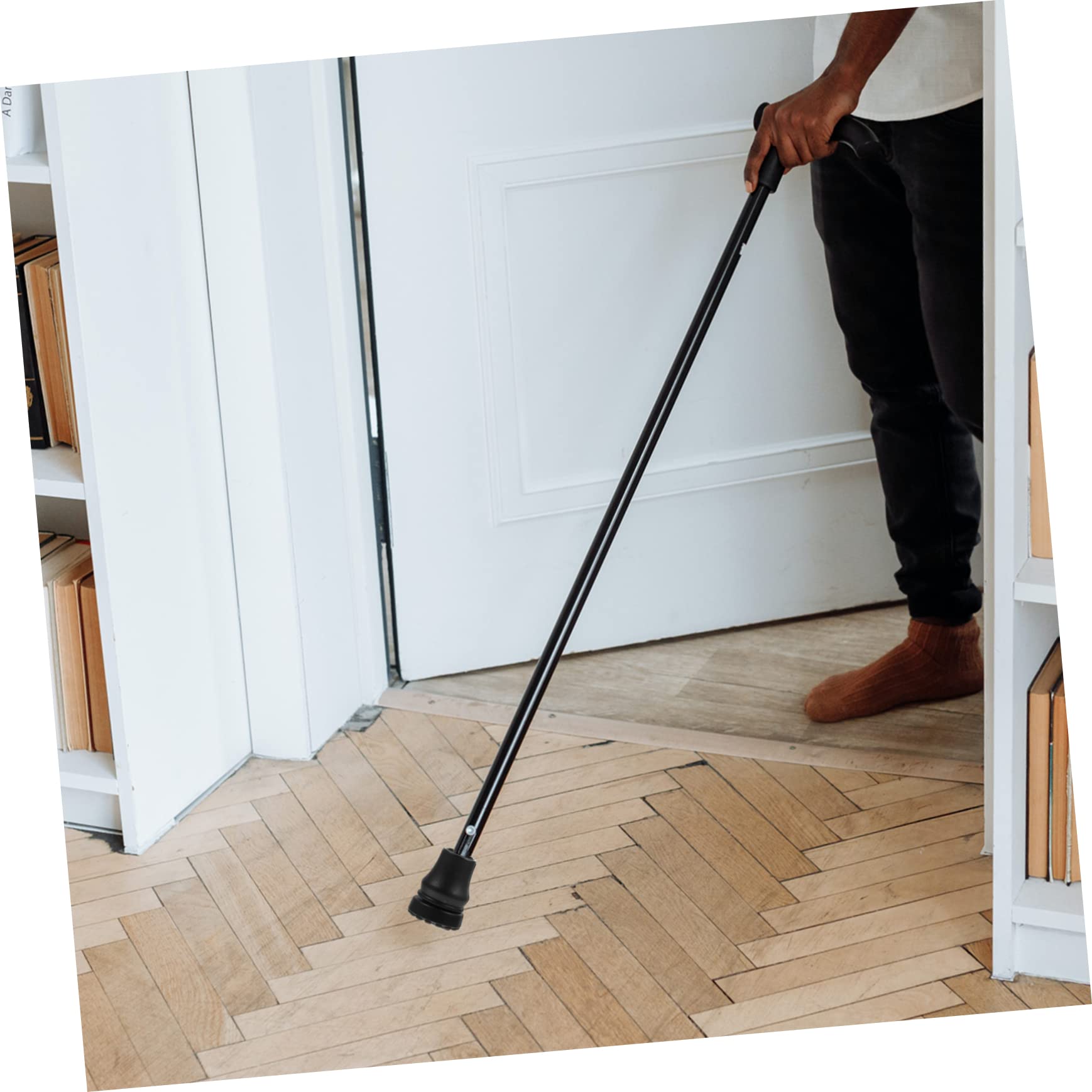Rutschfeste Fußkappen für Krücken, 4 Stück aus Pvc Schwarz | Gehstützen und Trekkingstöcke, Dämpfende Spitze mit Besserem Halt, mit 4 Ersatzteilen