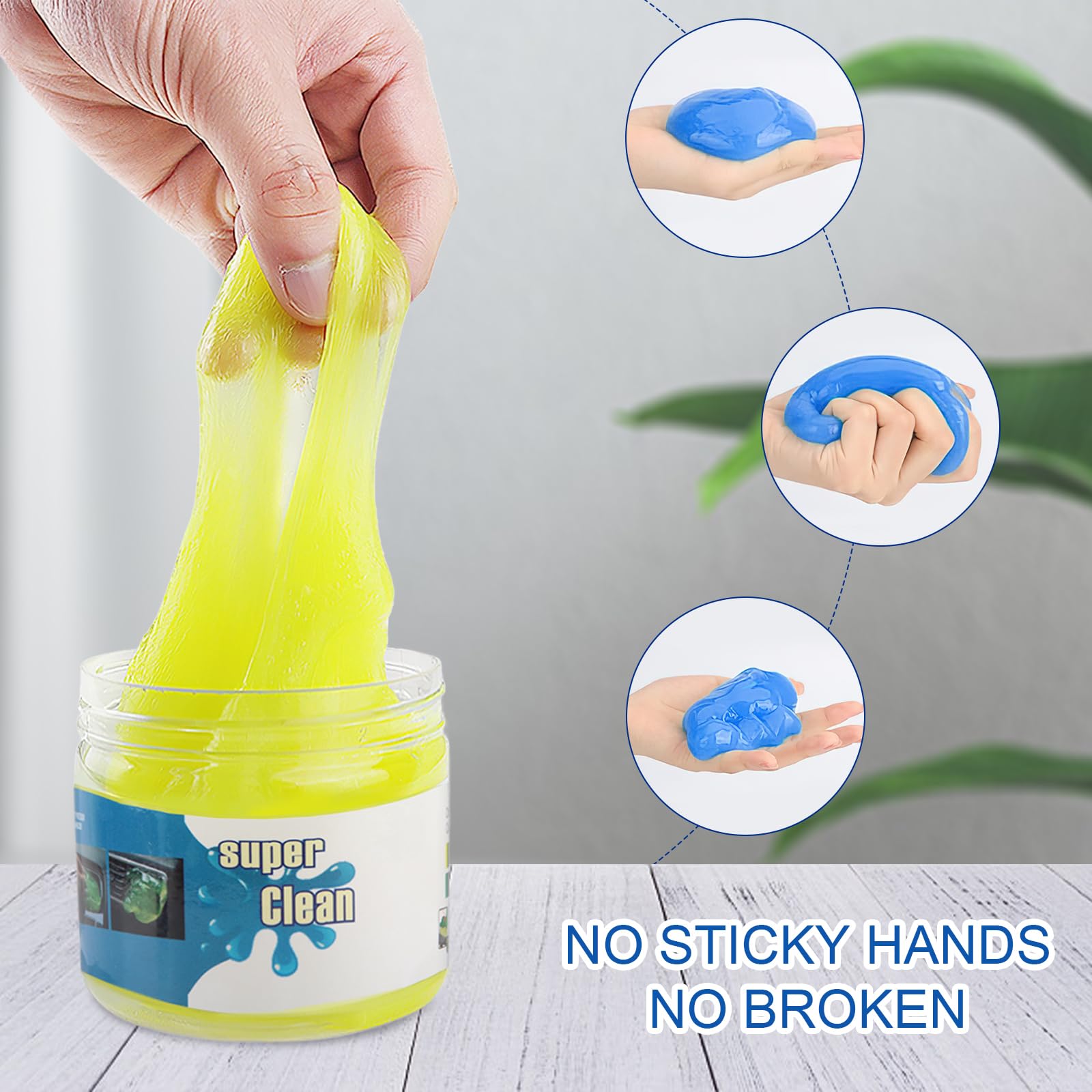 dellyy Gel Pulizia Auto, 4 Pezzi Gel Pulizia Tastiera, Giocattoli di Decompressione, Gel Pulizia Auto Interni, Pulizia Tastiera PC Adatto per Computer, Tastiere, Automobili, Prese D'aria, ecc.