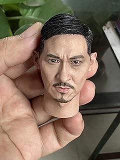 1/6 Scale Male Head Sculpt,Asian Male Head Sculpt Carved for 12inch Soldier Action Figure Body Collection (O)