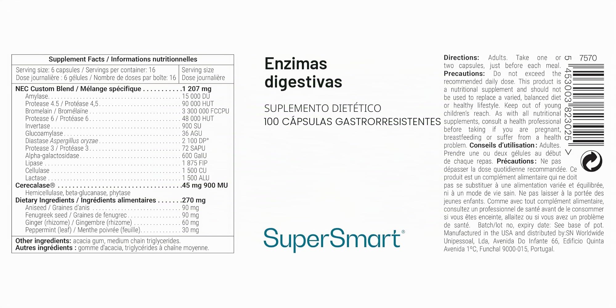 Enzimas Digestivas - Mejora la Digestión de la Lactosa - SuperSmart