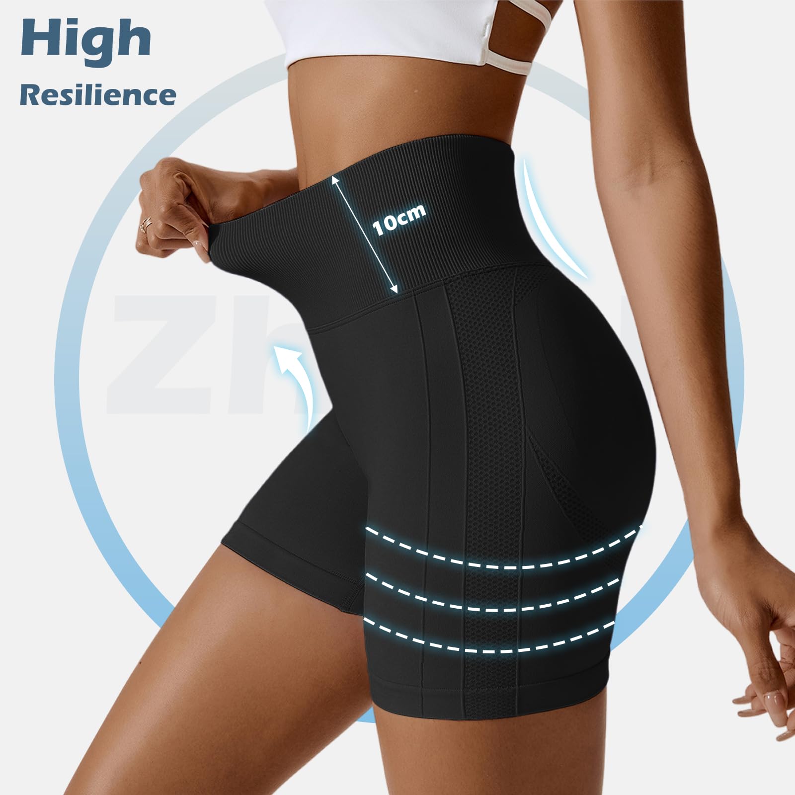 Pantalones Cortos Mujer Elásticas Leggins Push Up Cintura Alta para Gym Fitness