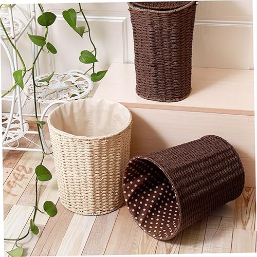 Miniatura 4 de Zerodeko Cesta de ratán de hierro, beige, bote de basura abierto