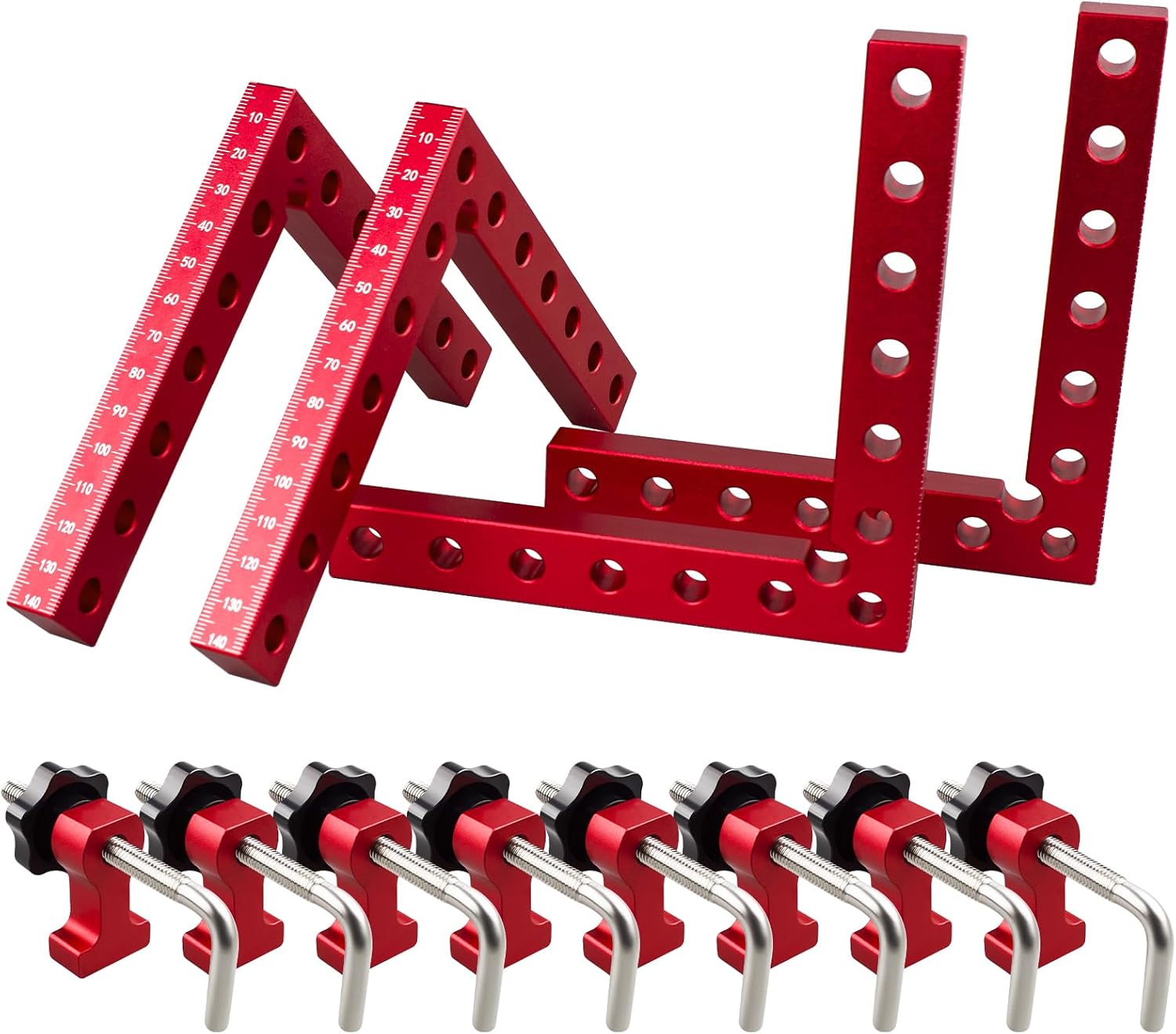 Corner Clamps for Woodworking 90 Degree Clamps Right Angle Clamps 5.5 x 5.5 Inch Aluminum Positioning Angle for Picture Frames Cabinets Drawers Pack of 4