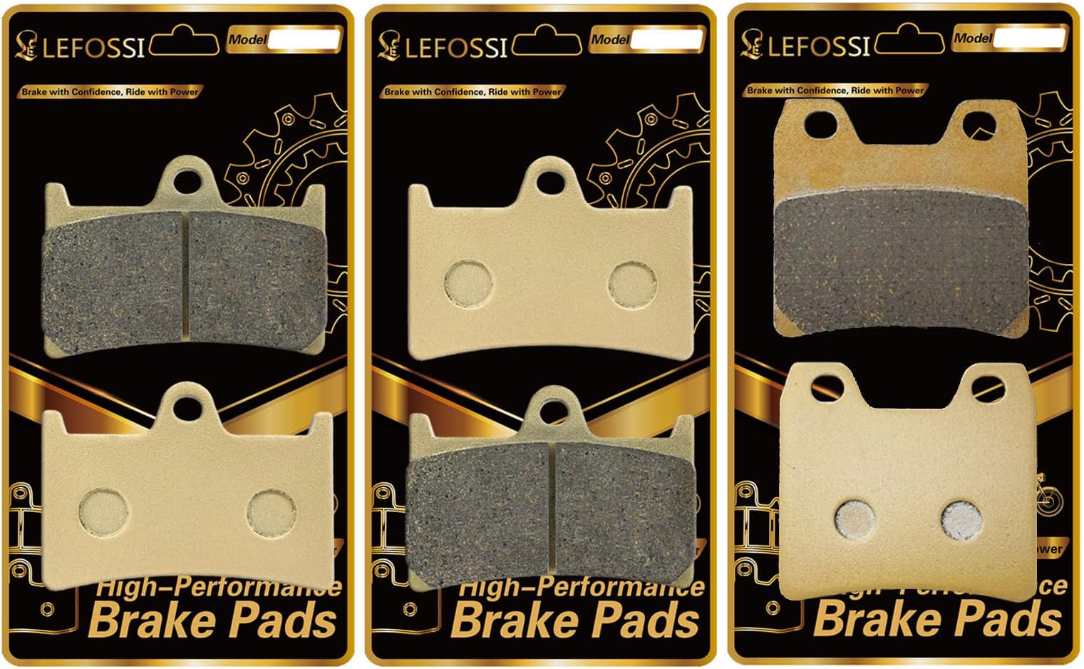 Brake Pads Compatible with Yamaha FZS 1000 Fazer FZ1 (2001-2005) XJR 1300 (2001-2012) Heat Resistant Low Noise for Sand Creeks, Mud and Gravel Mountain Downhill Ride FA252F FA348R