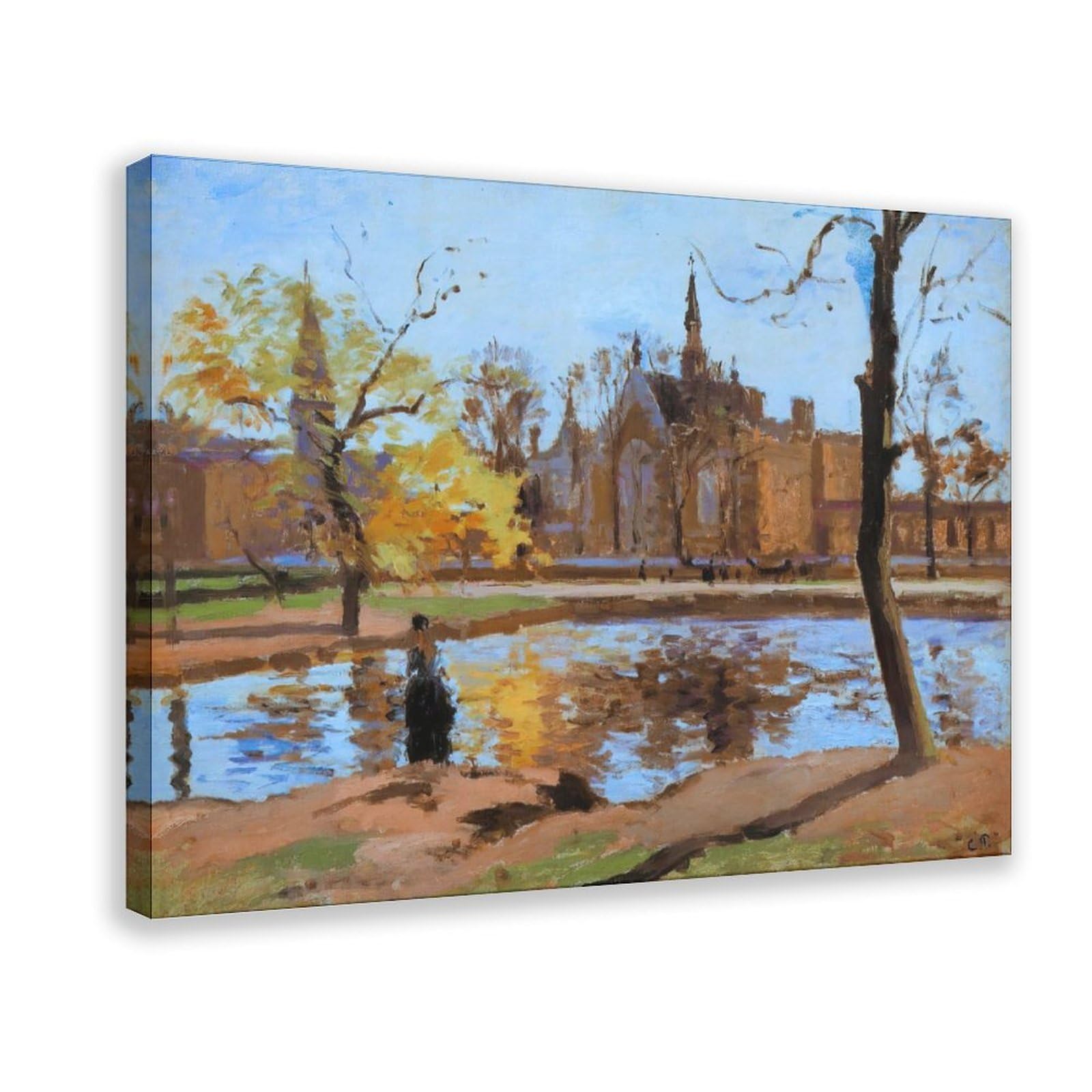 F I N U C B 25+ Camille Pissarro Famous Poster Prints Dulwich College London by Camille Pissarro Oil Painting Canvas Wall Art Deco Print Frame 20x30inch(50x75cm)