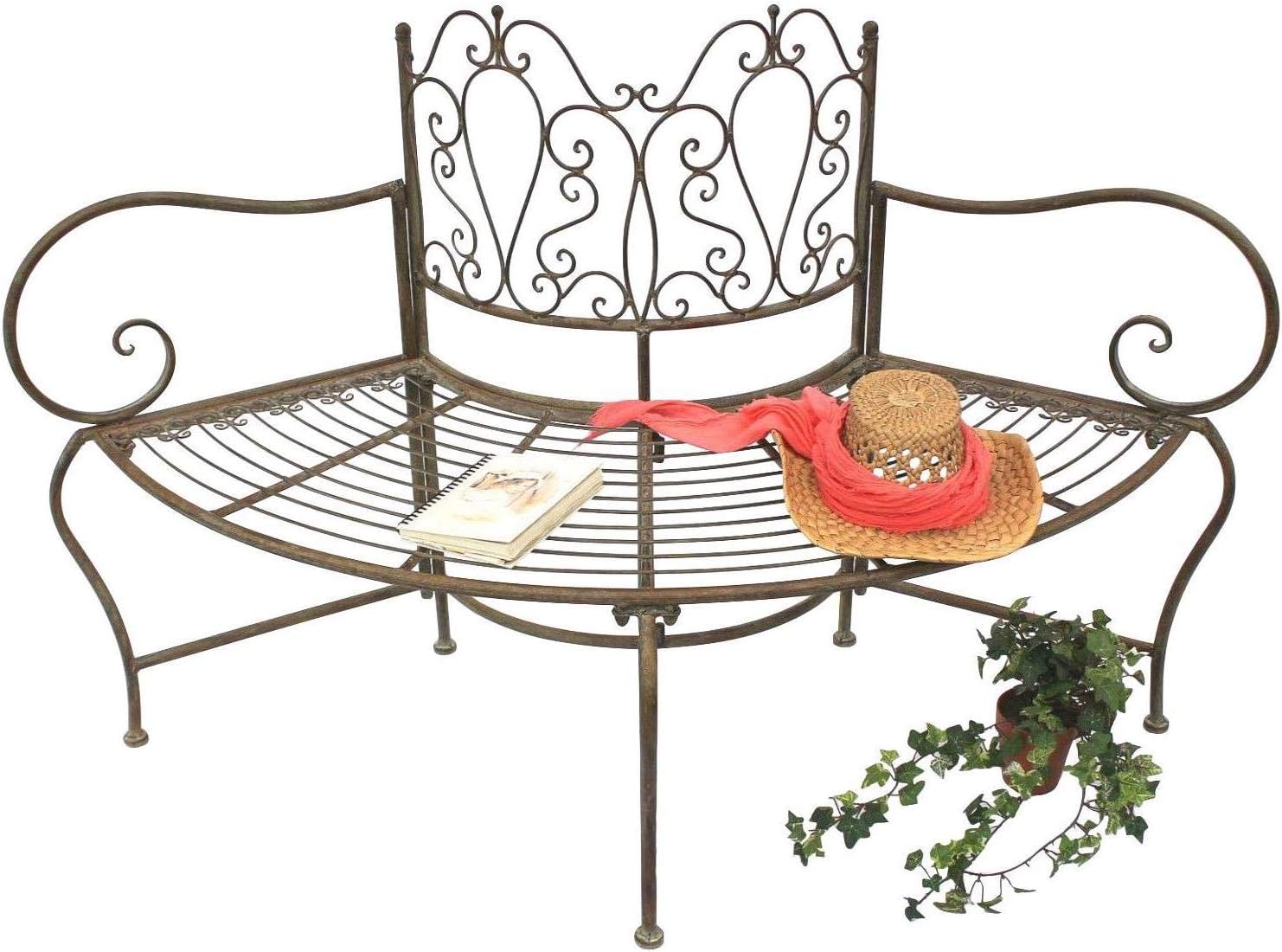 DanDiBo Rundbank Metall wetterfest Braun Ø 150 cm Baumbank JC112404