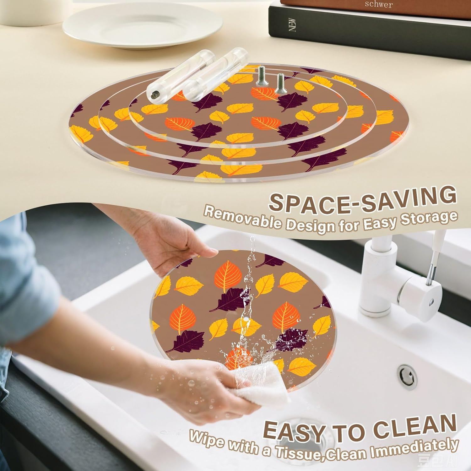 Leaves 3 Tier Acrylic Cupcake Stand, Cupcake Stand for 34 Cupcakes for Weddings, Christmas,Holidays,Parties,Birthday,Printed Cupcake Tower 23300286