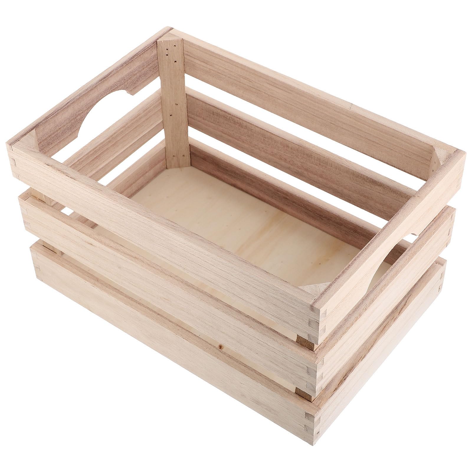 Caja de Almacenamiento Rectangular Función de Exhibición y Almacenamiento de Madera Marrón Organizador de Escritorio Portátil para Oficina y Hogar