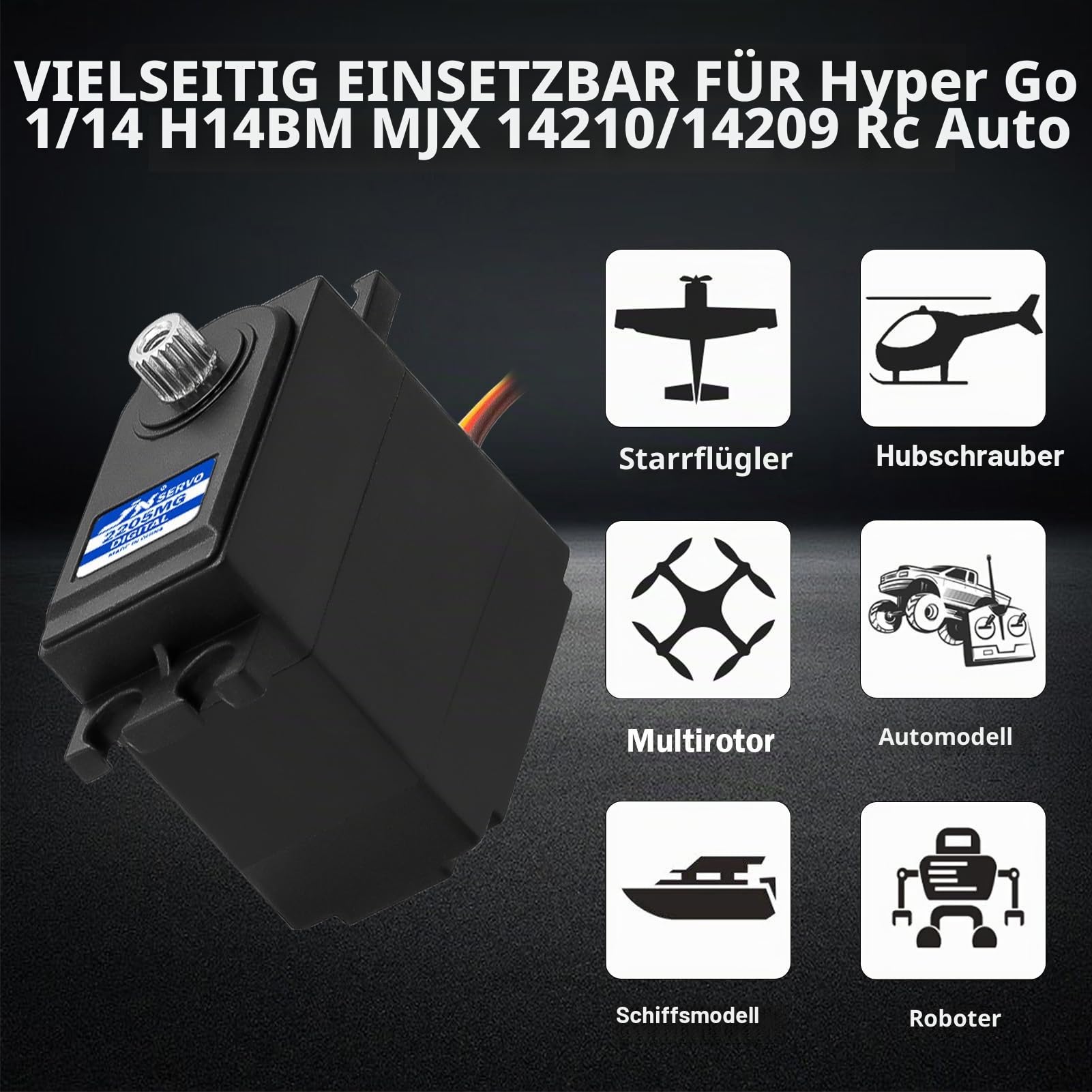 GOUPRC 22G Servo Für Hyper Go 14209 14210 1/14 H14BM MJX RC-Auto, RC Micro Servo Zubehör Ersatzteile Onderdelen met Metalen Tandwielen en Servohoorn