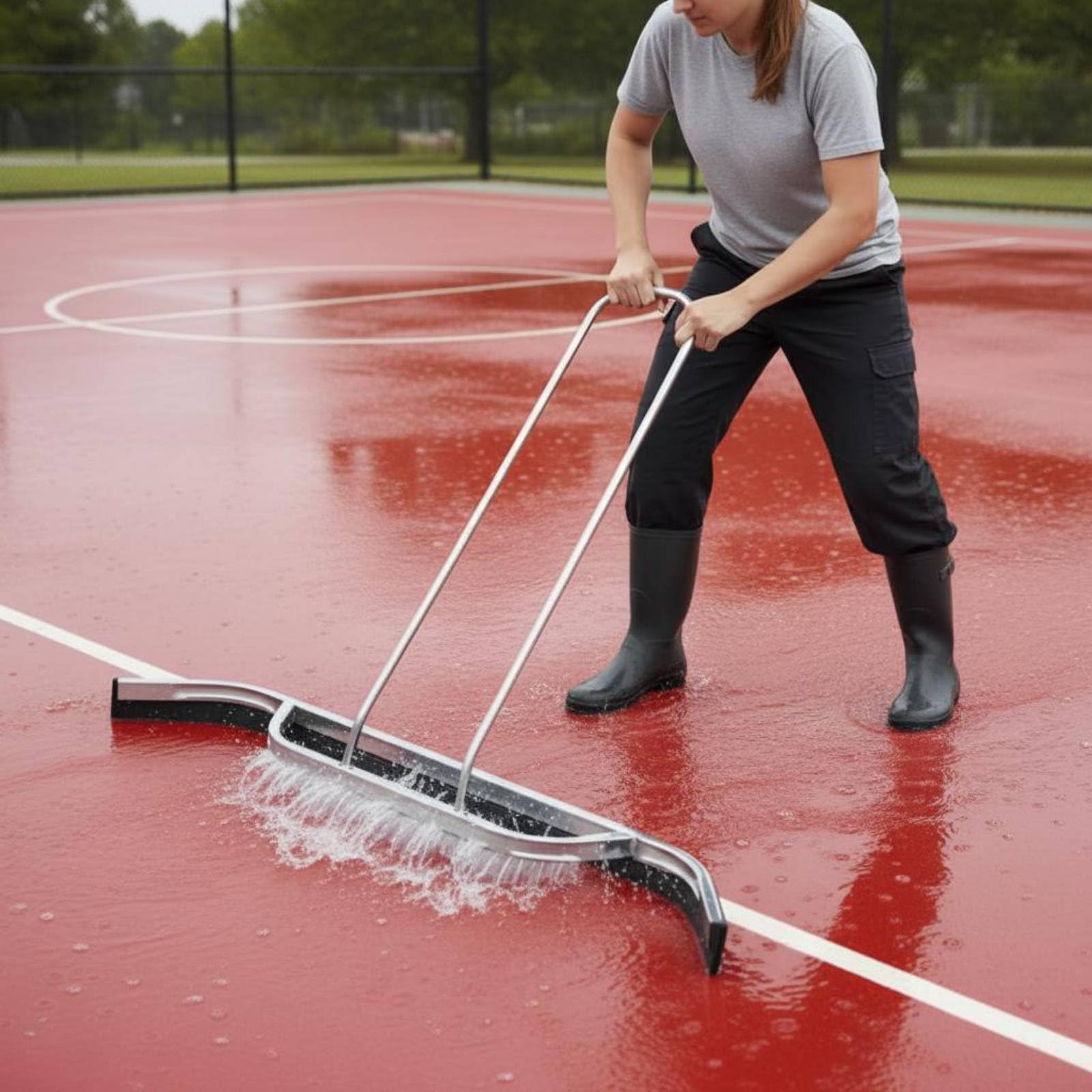 Escurridor de Cancha Diseñado para Cortes Exteriores Limpiador de Superficies Marco Robusto de Acero Tecnología de Láminas de Goma Expandida Adecuado para Húmedas Instalaciones Deportivas