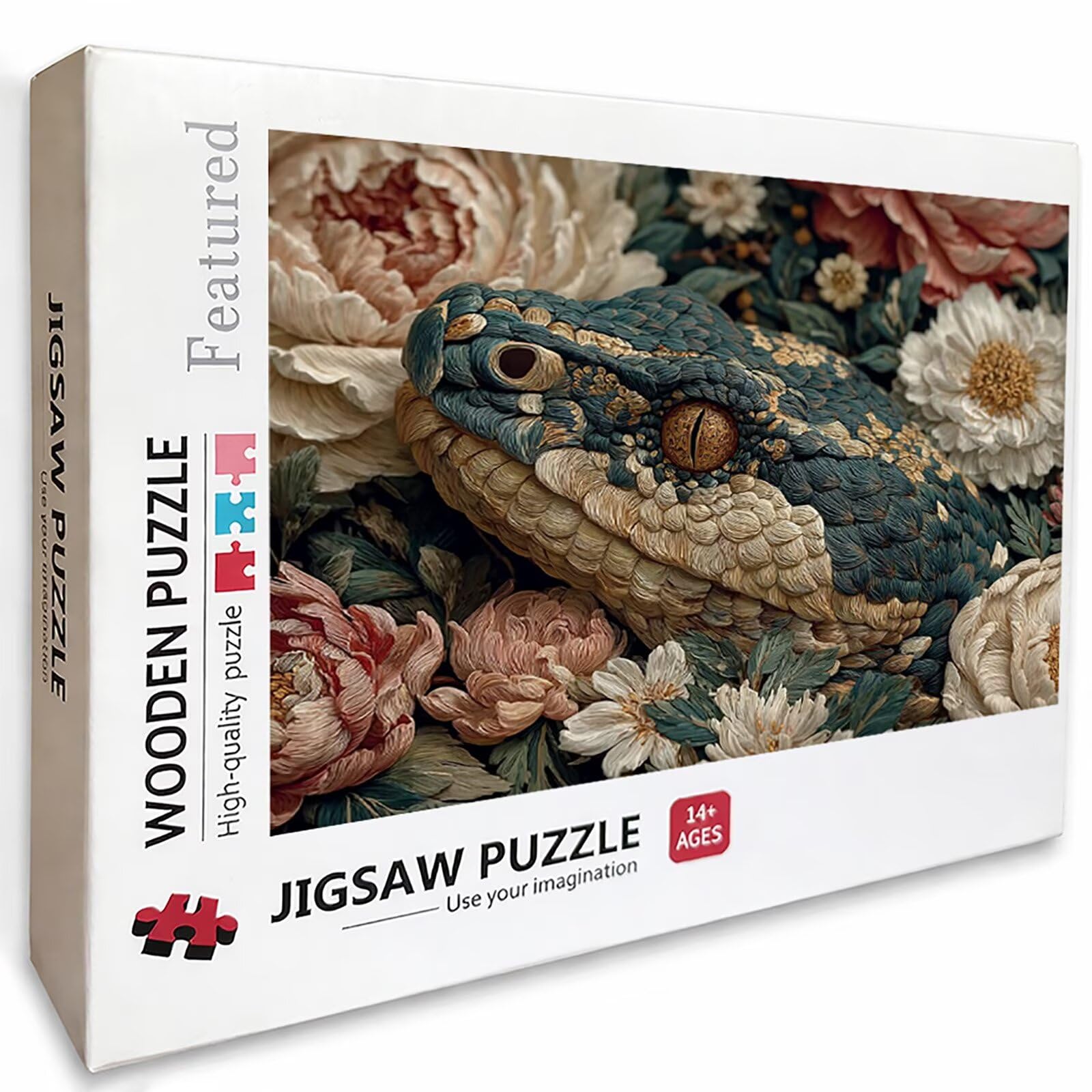 Drewniane puzzle z kwiatami, 122 x 81 cm, puzzle w kształcie węża, 3000 elementów, dla dorosłych, z pudełkiem, edukacyjna, wymagająca gra, prezenty dla nastolatków, łatwe do odróżnienia, dekoracja