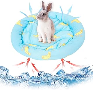 Small Animals Cooling Mat Bed Rabbit Hamster Cooling Pad Summer Ice Silk Sleeping Bed for Small Pets Puppy Guinea Pig Hamster Rabbit Hamster Cat (Blue) product image