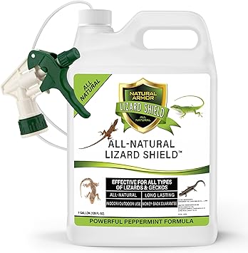 Natural Armor Lizard & Gecko Repellent Spray - Powerful Peppermint Formulation Repels All Types of Lizards & Geckos and Works Better Than Ultrasonic Gimmicks 128 fl oz - Gallon Ready to Use