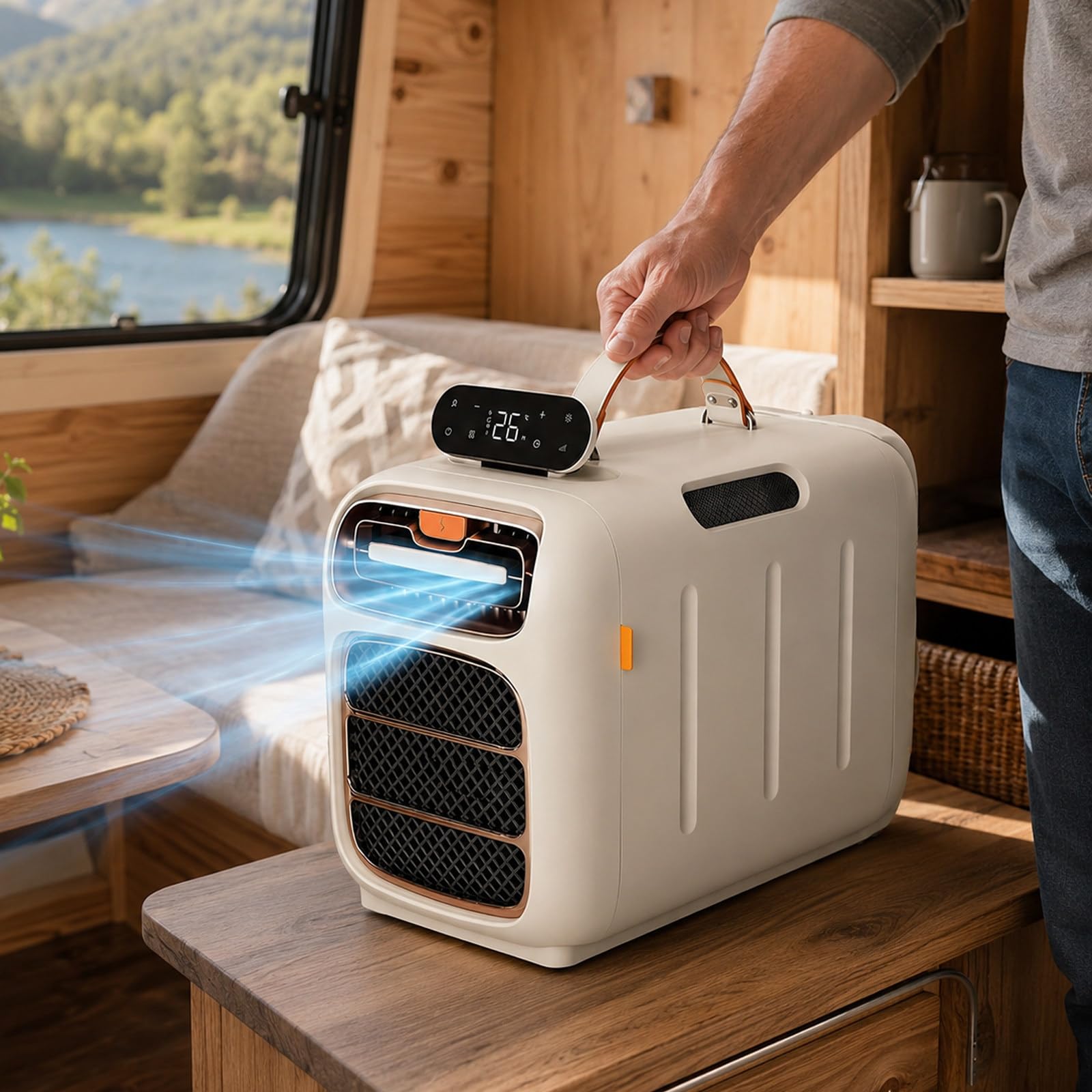 Portable Air Conditioner, 4800BTU Rapid Cooling, 420W Energy-Saving Tent AC