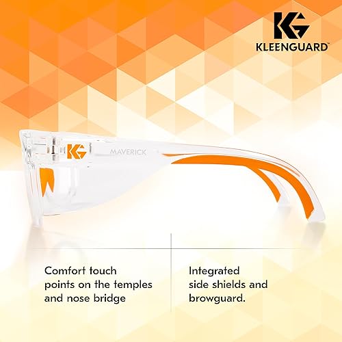Miniatura 3 de KleenGuard V30 Maverick - Gafas de seguridad (49301), con revestimiento antivaho KleenVision, lentes transparentes, montura transparente, unisex
