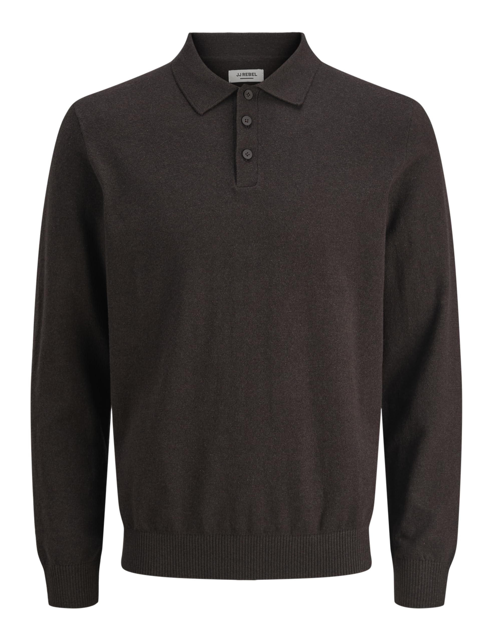 JJ rebel Jrebcallum Knit Polo Neck Ls, Chocolate Cake, L