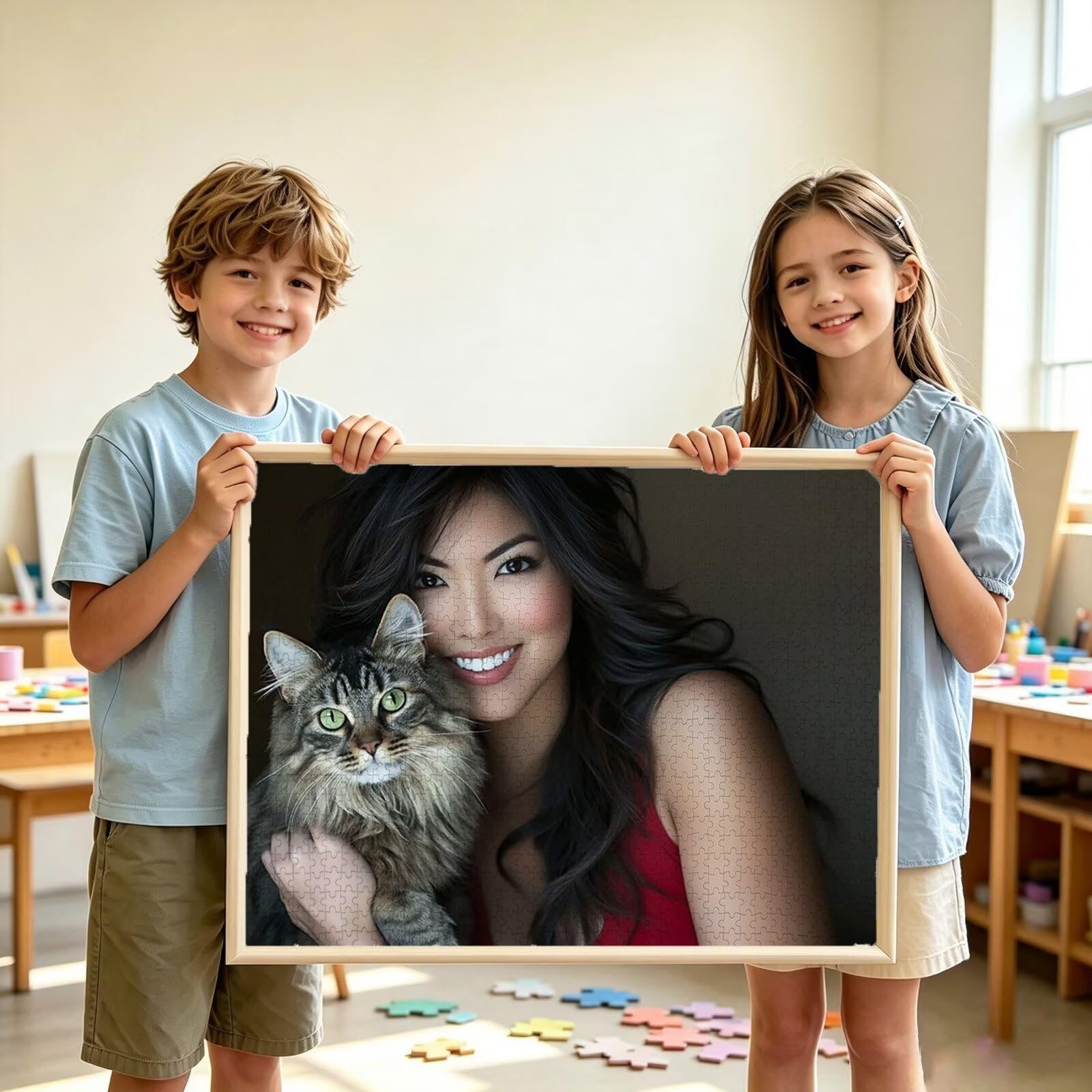 Niestandardowe zdjęcie puzzli, drewniane puzzle DIY 5000 sztuk dla