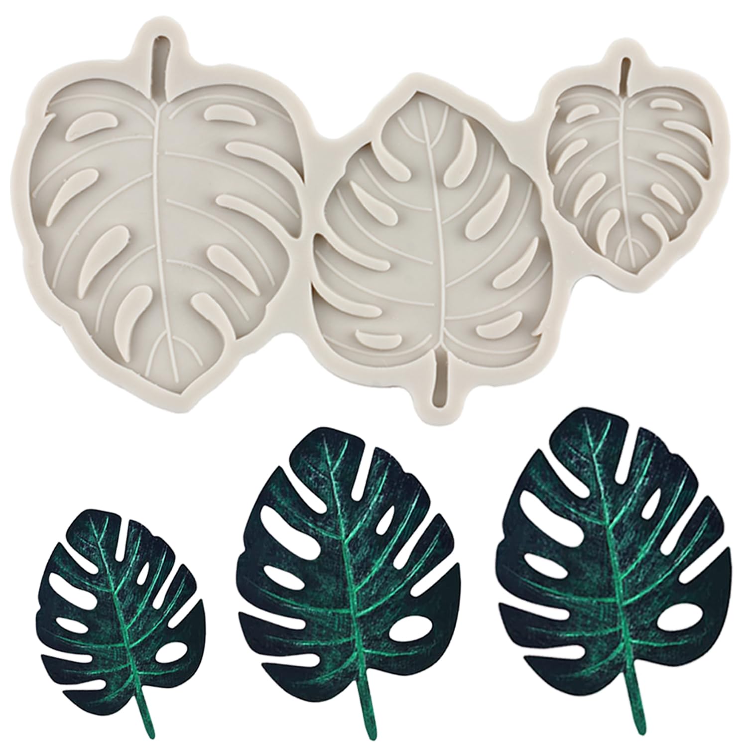 Tropical Leaves Silicone Moulds Monstera Leaf Fondant Mould for Cake Decoration Cupcake Topper Gum Paste Sugar Craft Candy Chocolate Polymer Clay