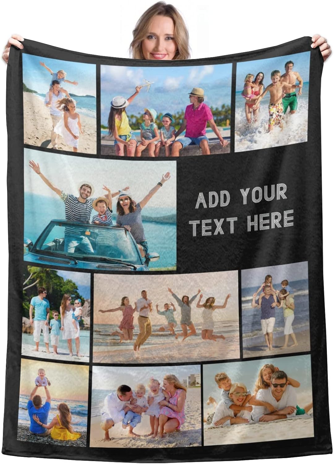 PIROPIZ Custom Blankets with Photos Text Personalized Photo