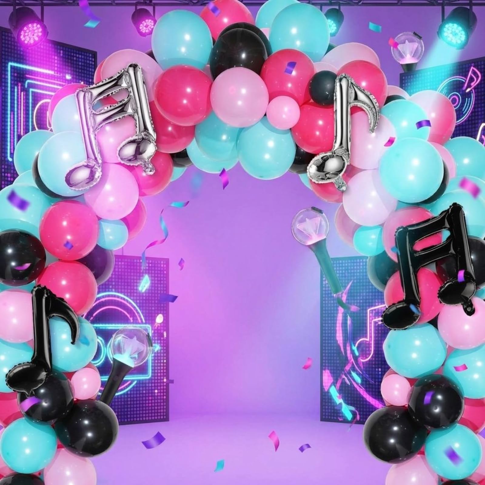 Amazon.com: Sumind 144 Pieces Music Balloons Birthday Garland Kit