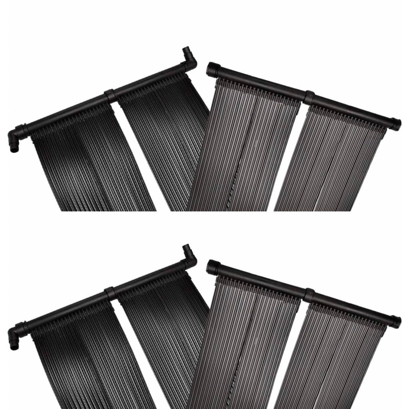Gecheer Pannelli Solari per Riscaldamento Piscina, 8 Pezzi 80 x 620 cm, in plastica Resistente UV, riscaldatore Solare per Acqua Piscina, Compatibile con Pompe Standard, per Piscine domestiche