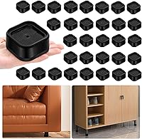 Vista 9 de shouwuhho Paquete de 16 Elevadores de Muebles Ajustables Elevadores de Cama de Servicio Pesado Elevan Altura 1", Elevadores de Cama Cuadrados Negro