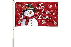 AVOIN colorlife Let It Snow Snowman Snowflake Winter Christmas Flag 3x5 FT