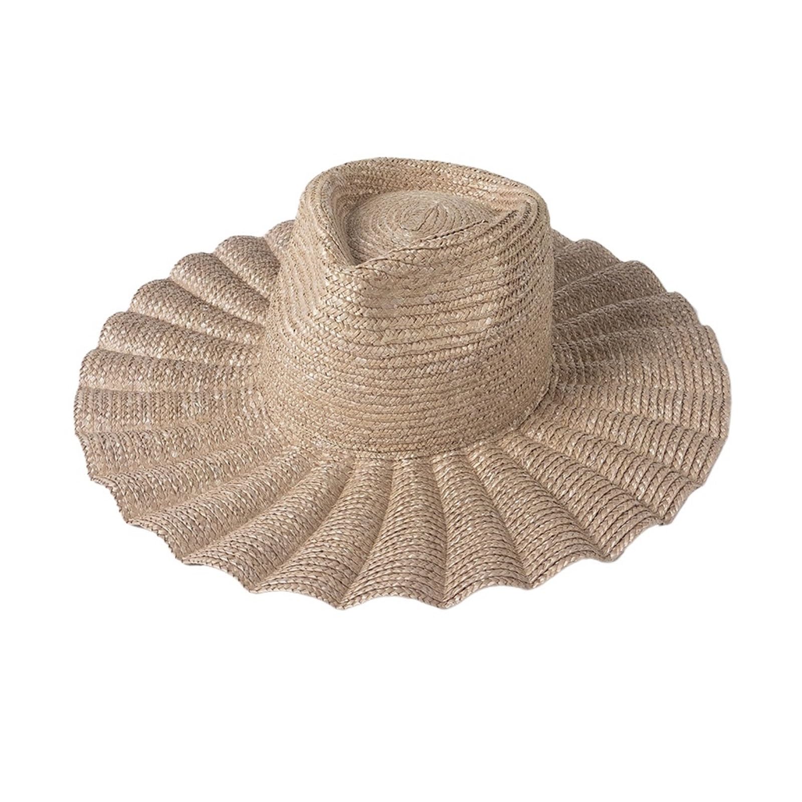 Generico Berretto Fedora Estivo in Paglia Fatto a Mano a Forma di ventaglio, Uomo Donna, Tempo Libero, Panama Jazz