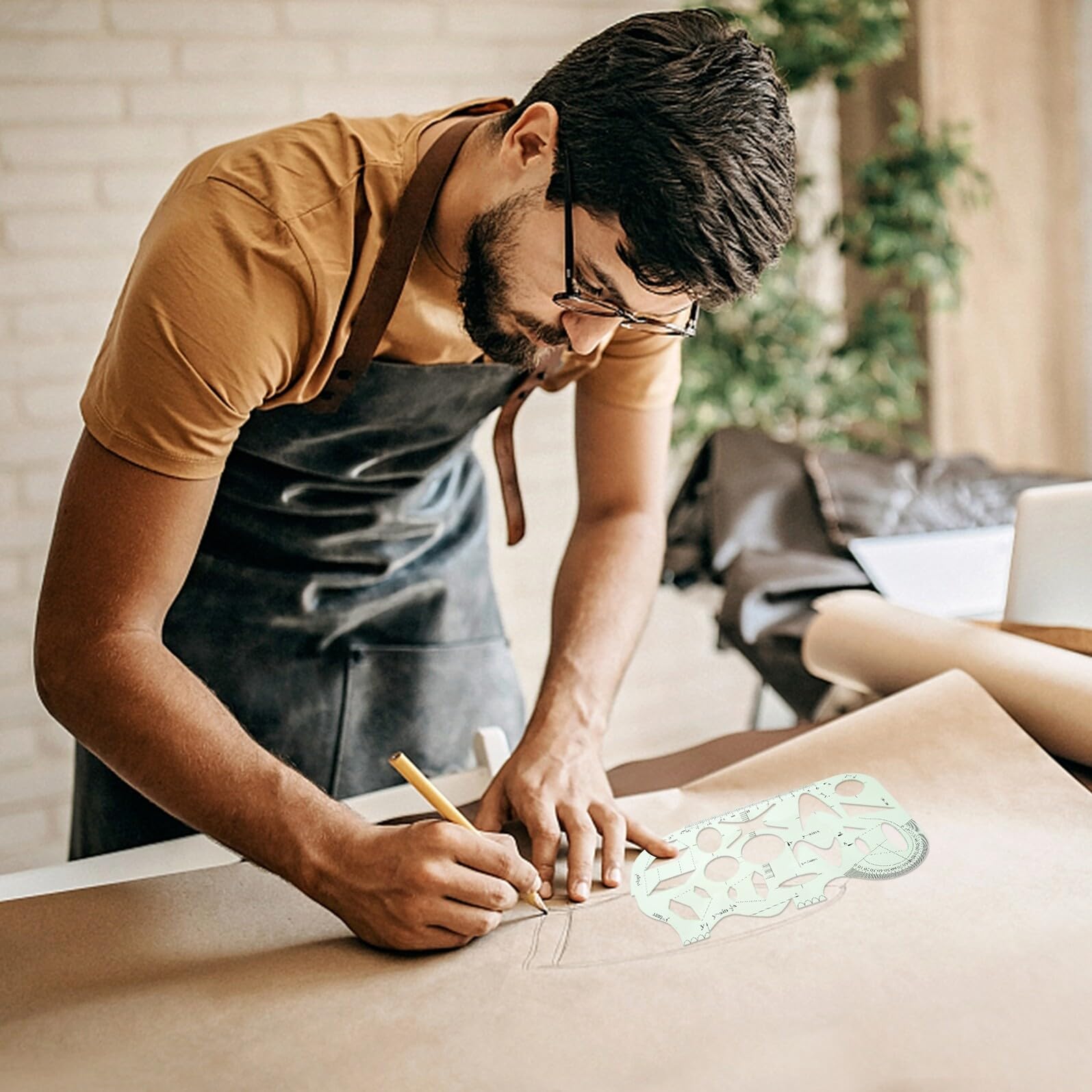 DOITOOL Set 11 Pezzi Righelli da Disegno in Plastica, Modelli Geometrici per Progettazione, Strumenti di Misurazione Precisi per Studenti, Artisti e Designer, Forniture per Ufficio
