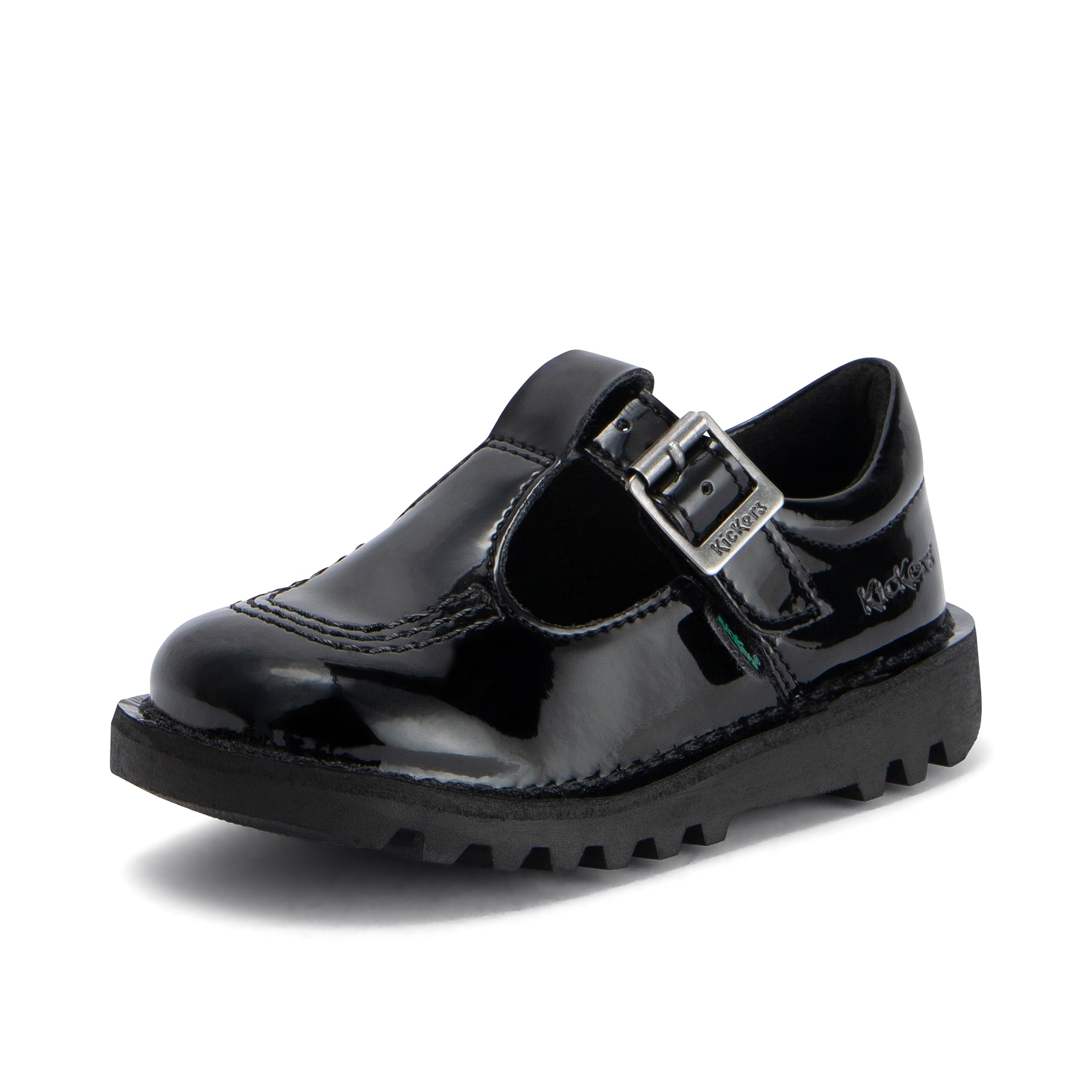 Kickers Youth Girl's Kick T Bar Black School Shoes, Black, 4 UK