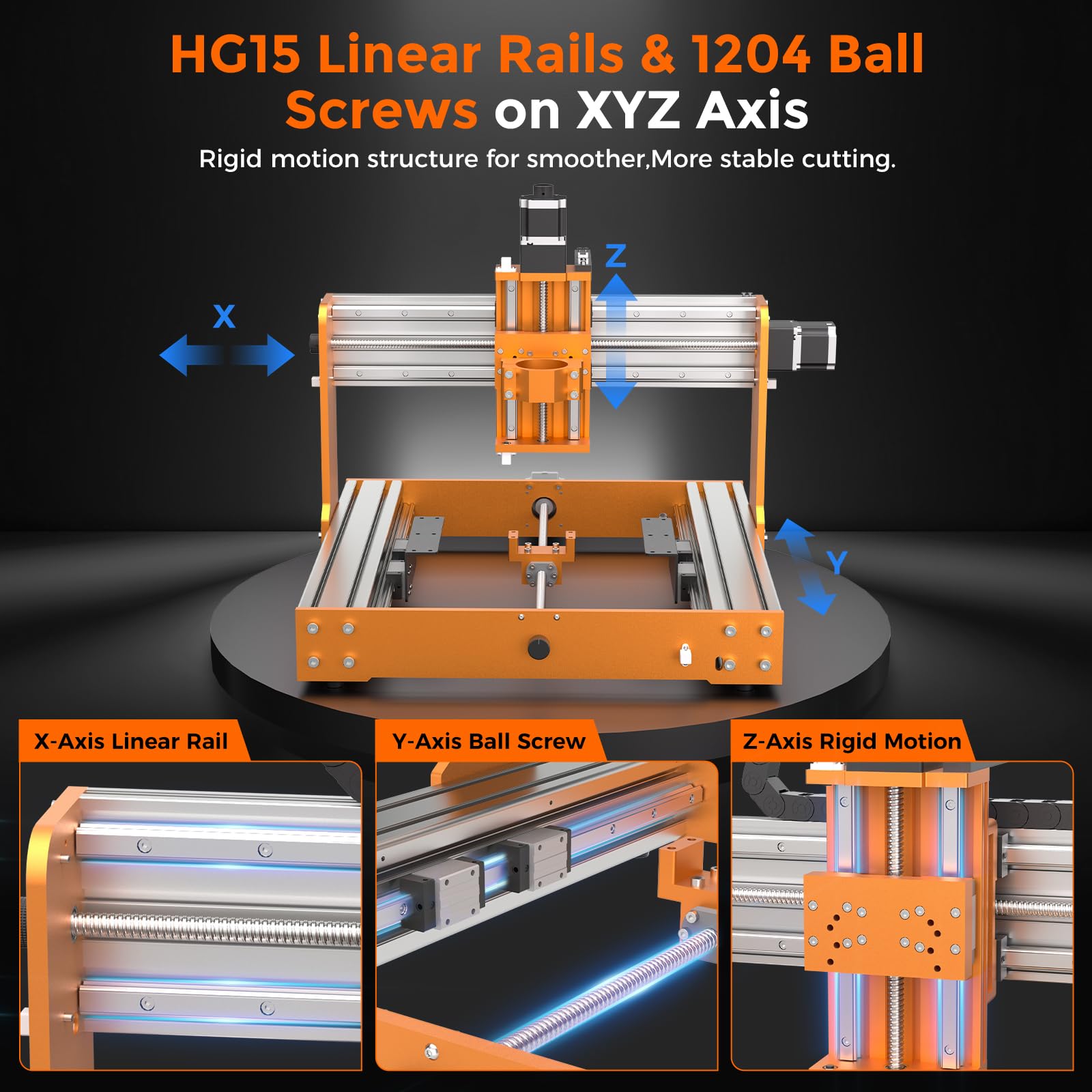 LUNYEE Máquina enrutadora CNC 4040 Nova, enrutador de 800 W con pinza ER11, rieles lineales HG15 y tornillos de bola en eje XYZ, área de trabajo de 400 x 400 mm, motores NEMA 23, CNC de escritorio