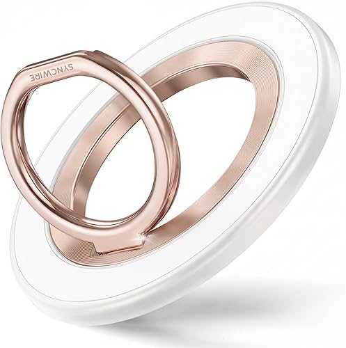 Vista 38 de SYNCWIRE - Soporte magnético con aro para MagSafe, 2 piezas, imán doble, rotación de 360 grados, agarre y soporte para teléfono, aro para dedo