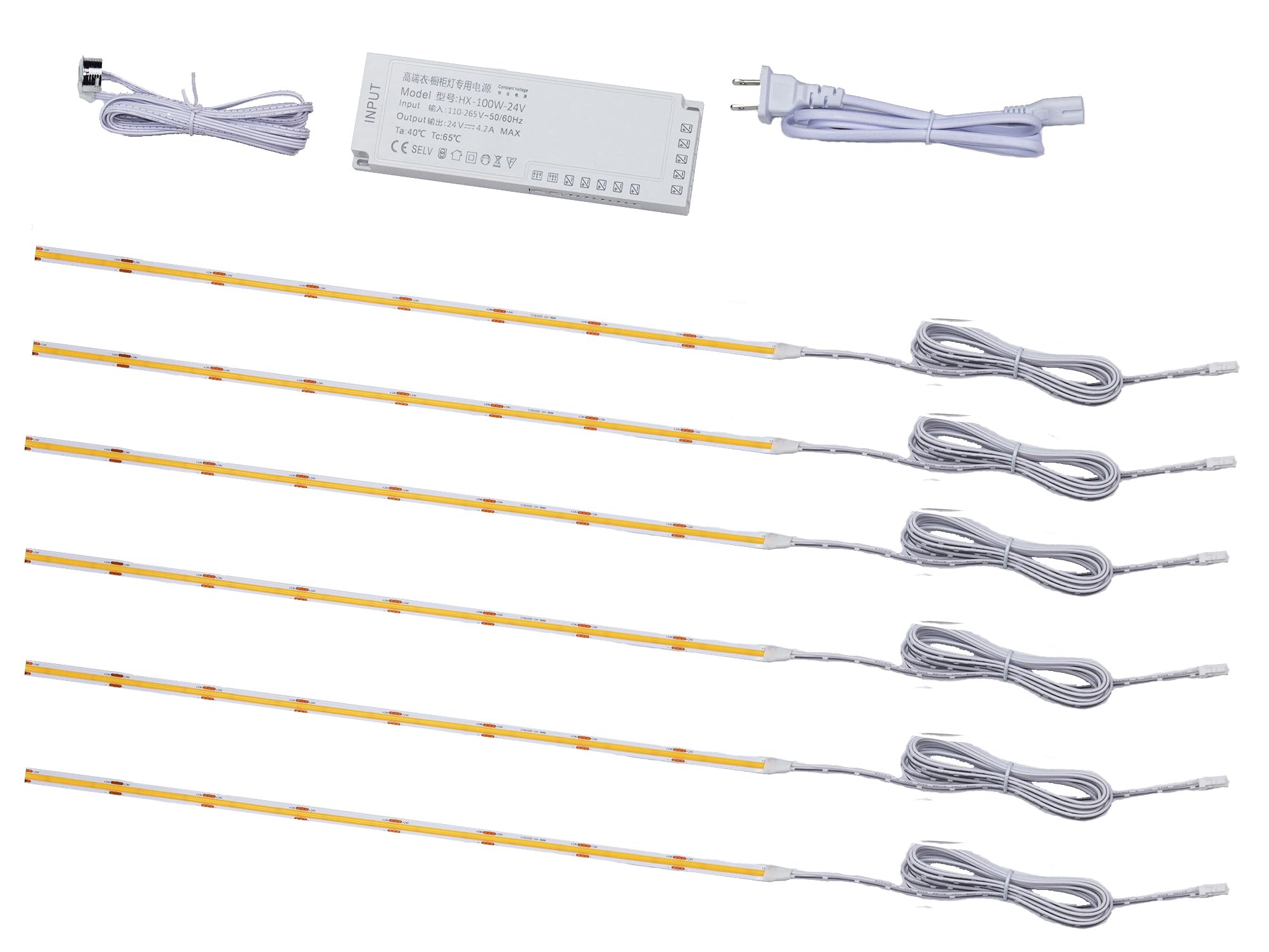 COB-LED-Streifen, helles Display, Unterschrank-Licht, Touch-Sensor, dimmbare LED, Schlafzimmer, Bücherregal, Kleiderschrank, Lichtleiste (warmweiß, 15,2 x 101,6 cm LED-Streifen)