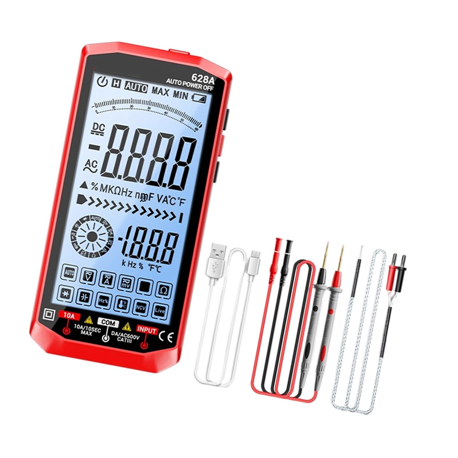 Professional Multimeters with 15Minute Auto Shutdown Ergonomic Handle Multiple Measurement Function for Electronics Highly Accuracy Multimeter