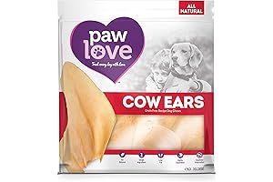 PawLove Cow Ears, 1 Pack of 4 Dogs Chews